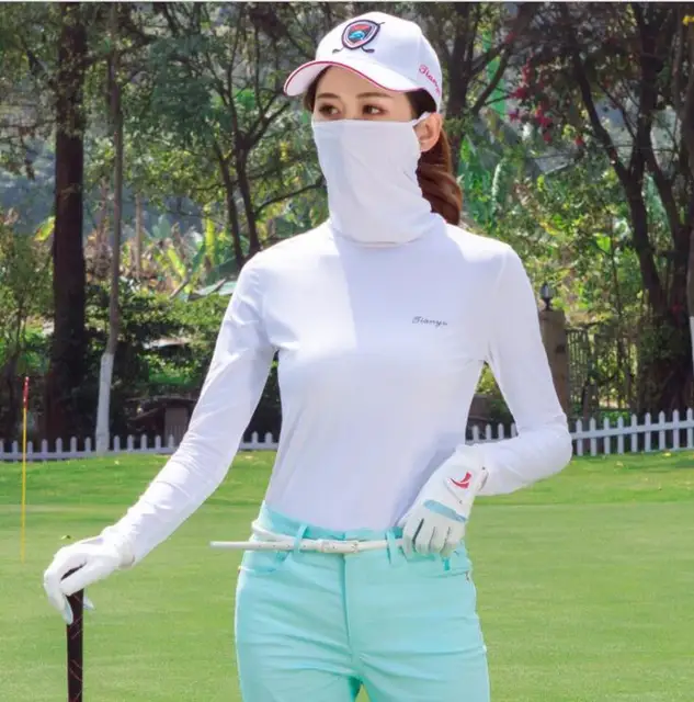 Summer Women Golf T Shirt Sun Protection Breathable Long Sleeve