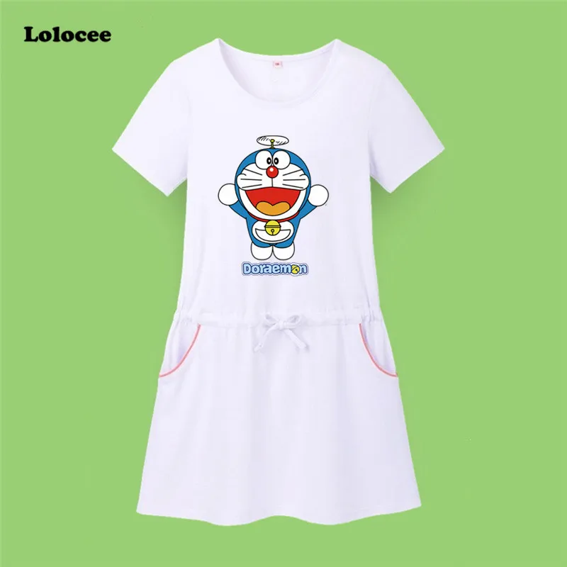 

New Summer Cotton Girl Dress Cartoon Cat Kids Princess Dresses Children Clothes Costumes Soft Dress for Girl Sport Dresses