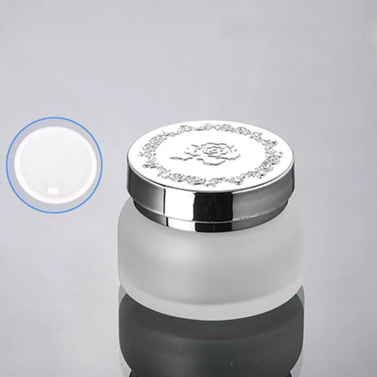 50pcs wholesale 50g clear frosted glass cream jar with ...