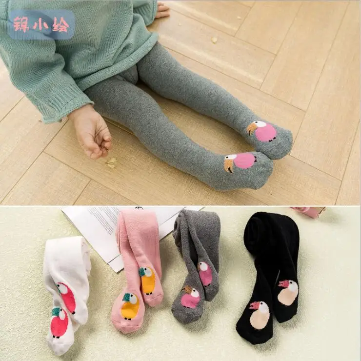 

25% baby girls autumn winter terry pantyhose thick towel parrot Tights & Stockings can Open crotch 0-24M 4colors TZ05