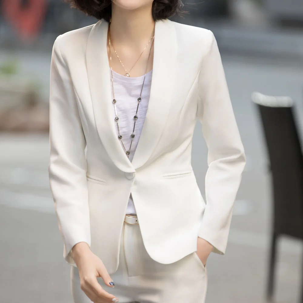 Set female new 2018 autumn woman suit two-piece fashion temperament solid color small suit + casual slim wild trousers Women's Sets