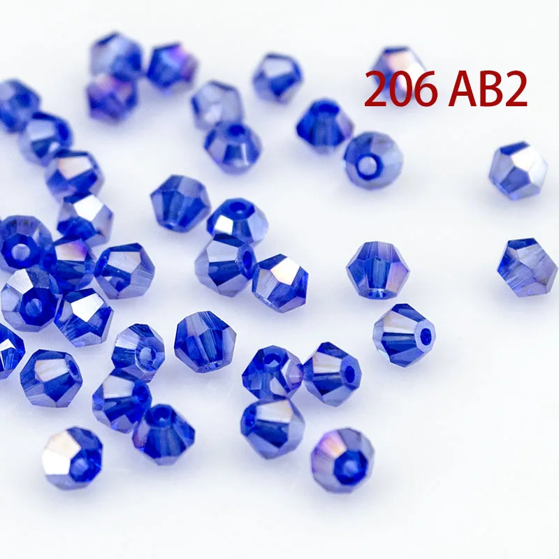 Кристалл AB Bicone Beads 5328/5301 100 шт./лот 4 мм чешские хрустальные бусины россыпью/граненые стеклянные бусины для одежды «сделай сам»