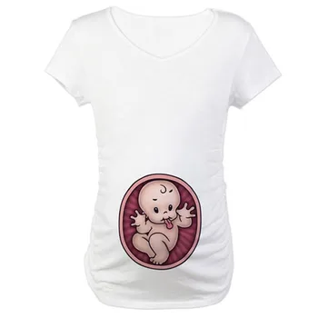 

Maternity Blouse Womens Cute Baby Print O-Neck Short Sleeve T-shirt Pregnant Tops Summer