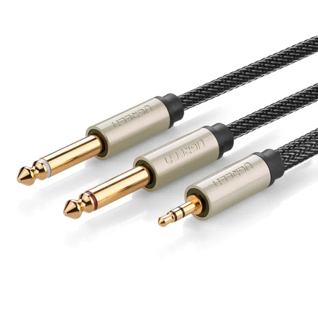 Cheap AV126 Gold Plated 3.5mm to 2x 6.35mm Audio Cable Mono Y-Cable Splitter Cord for iPhone, iPod, Computer Sound Cards, CD Player Cheap AV126 Gold Plated 3.5mm to 2x 6.35mm Audio Cable Mono Y-Cable Splitter Cord for iPhone, iPod, Computer Sound Cards, CD Player