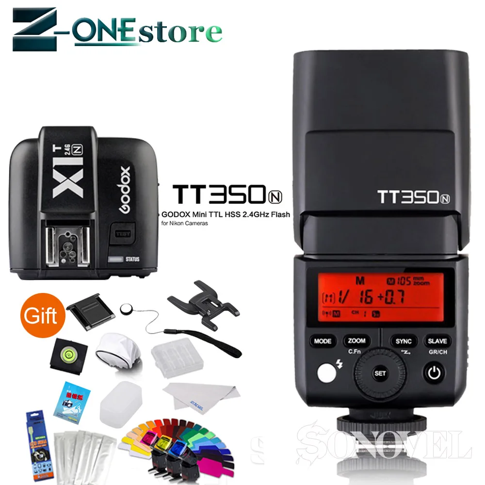 Godox TT350N 2.4G HSS 1/8000s i-TTL GN36 Camera Flash Speedlite + X1T-N Transmitter for Nikon DSLR D5200 D5100 D5000 D3400 D3300 |