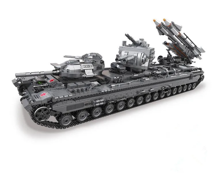 Новинка 06006, креативная военная модель kv-2, танк, ракета, грузовик, строительные блоки, развивающие кирпичи, детские игрушки сделай сам, мечта