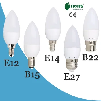 

LED candle lamp 7W 9W E14 E27 LED bulbs SMD 2835 AC85-265V Warm white/white for chandelier Led Spotlight for Home led lighting