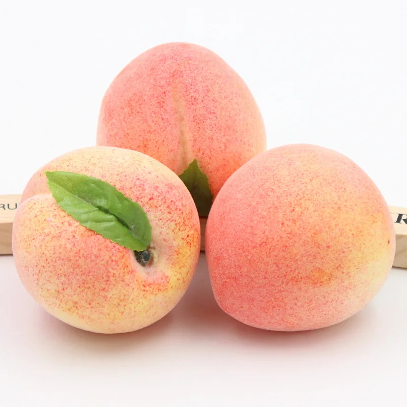 

2PCS 8CM Artificial Guicy Peach fruit Kindergarten Garden Family Kitchen Decoration Handwork DIY Fruit