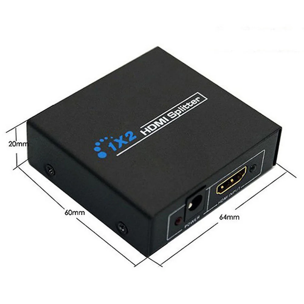 1 в 2 Выход HDCP HDMI Сплит тер Full HD 1080p видео HDMI коммутатор 1X2 усилитель раздельный двойной дисплей для HDTV DVD PS3 Xbox