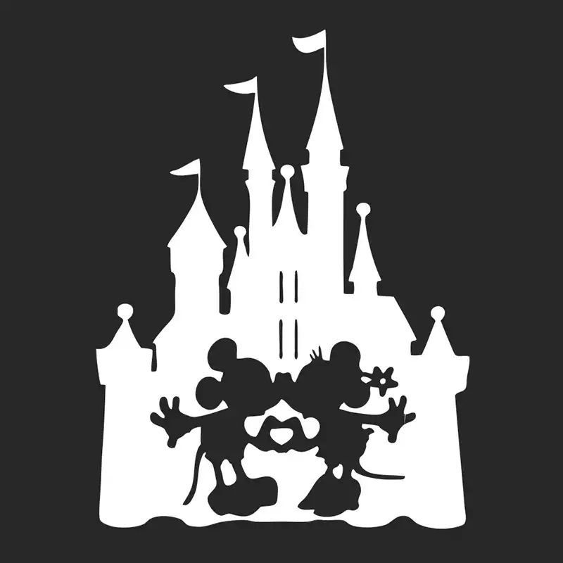 1419cm mickey and minnie kissing vinyl decalscastle
