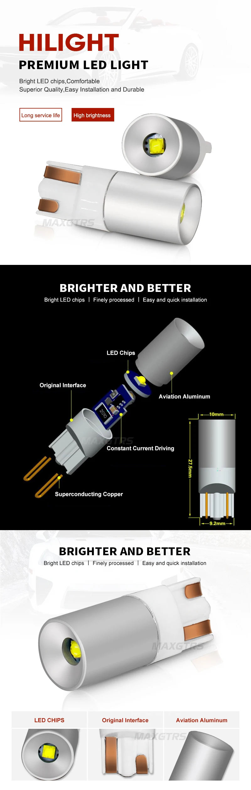 2x T10 168 194 2825 W5W белый автомобиль CREE чип светодиодный лампы широкое применение для парковки сигнальный фонарь номерной знак Габаритные огни 12В/24В