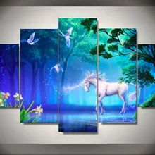 Без рамки Печатный Единорог 5 шт Картина Настенная живопись