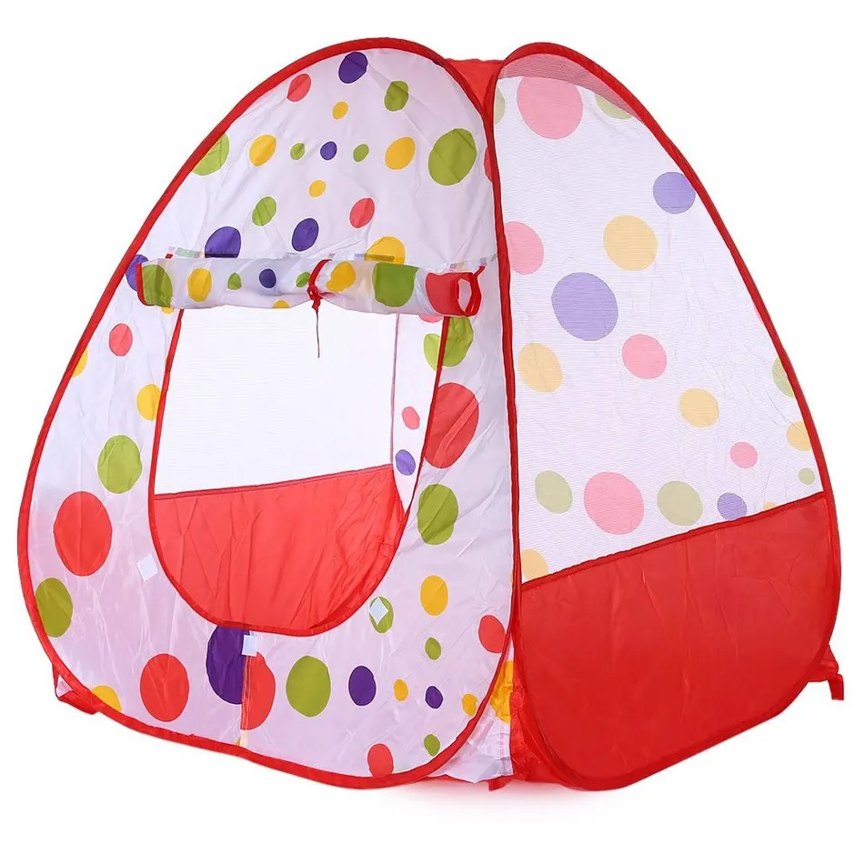 

New Lovely Hot Sale Polka Dots Children Folding Tent Portable Toy House Outdoor Camp Game for Kids Parents Hide and Seek 2018