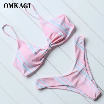 

OMKAGI Brazilian Bikini 2018 Swimsuit Women Swimwear High Pants Bikinis Set Bathing Suit Beachwear Maillot De Bain Femme Biquini