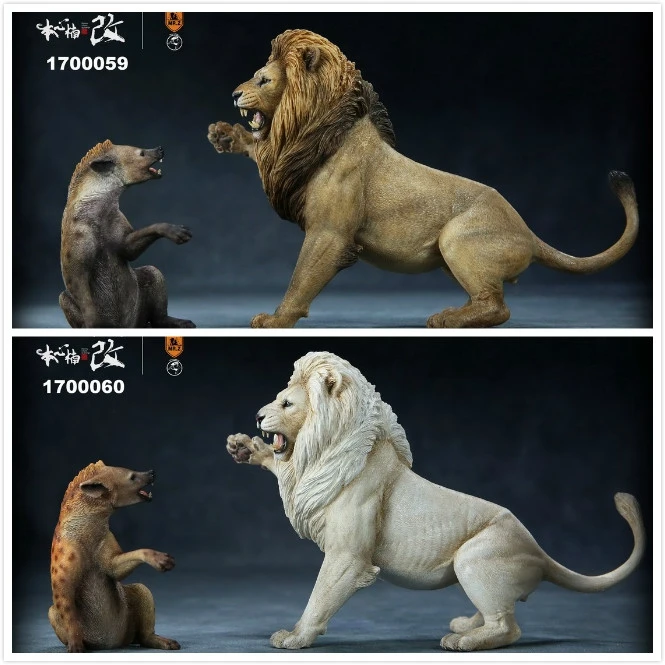 Mr.Z 1/12 Смола Африканский Лев и пятнистая Hyena собака Гараж Набор статуя набор для