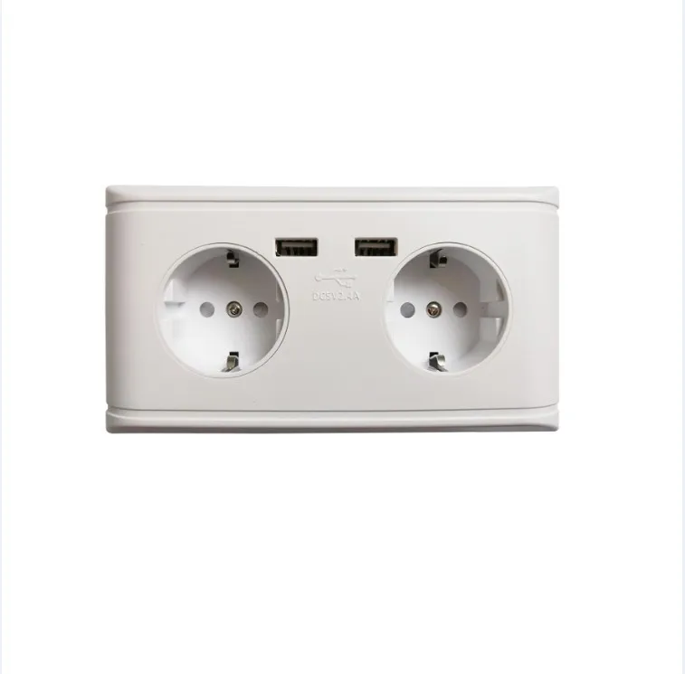 High Quality Multifunction 16A Wall Charger Adapter EU Plug Socket Power Outlet Panel Dual USB Port |