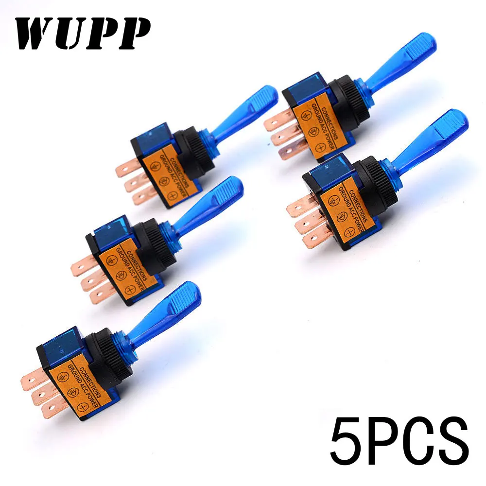 WUPP 5 قطعة/الوحدة LED الأزرق زر الروك التبديل تبديل تحكم 12 V 20A سباق سيارة شاحنة موتو غطاء قارب