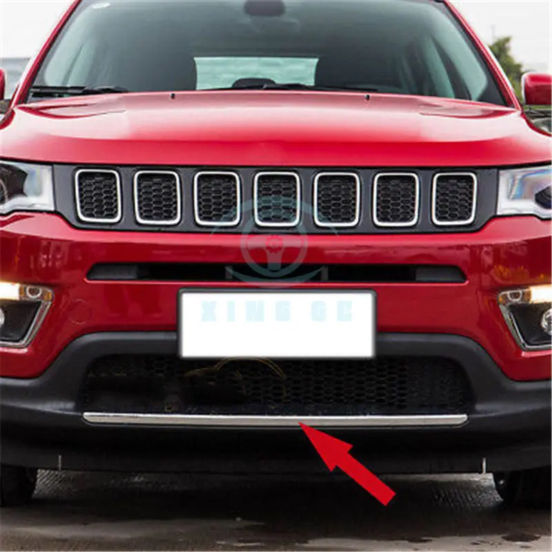 For Jeep Compass 2017 2018 Chrome ABS Car Front Grille Bumpers