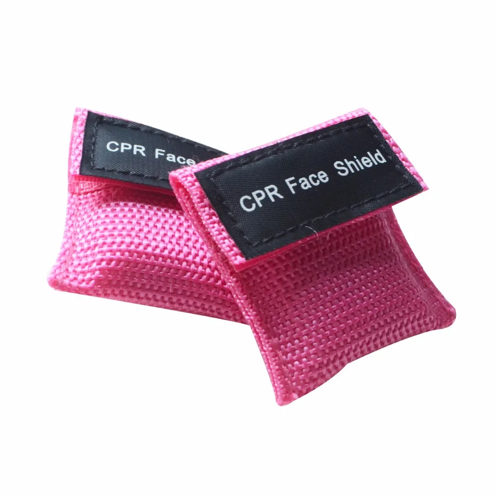 CPR Resuscitator Mask Emergency Face Shield CPR Mask First Aid Rescue Kit With Pink Color  Pouch Wraped To Save Life