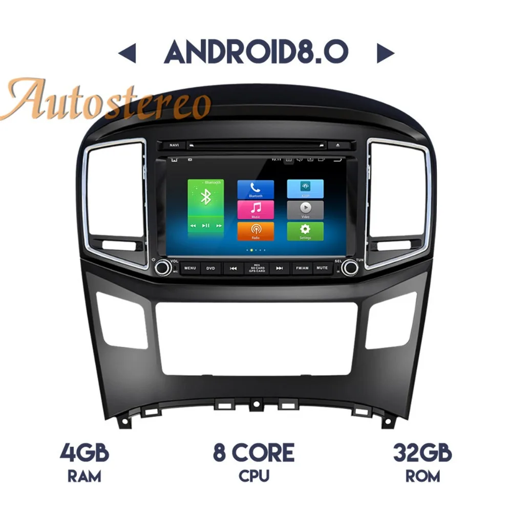 Top Octa core Android8 Car CD DVD player GPS navigation For Hyundai H1 Grand Royale I800 2016 2017 multimedia Headunit tape recorder 1