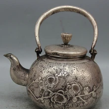 USPS в США S2554 " Архаический Японский Чистого Серебра Цветка Сливы Портативный Чайник Вино Tea Pot Кувшин