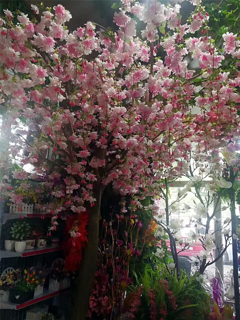 4 вилки вертикальный шелк Вишневый цветок бутон груша искусственный цветок Сакура свадебное оформление букета DIY вишневые деревья