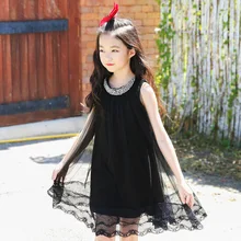2019 Girl Children's Mesh Dress Summer Girls Dresses Black Sleeveless Princess Dress 7 8 9 10 11 12 13 14 Teen Casual Clothes 2019 Girl Children's Mesh Dress Summer Girls Dresses Black Sleeveless Princess Dress 7 8 9 10 11 12 13 14 Teen Casual Clothes
