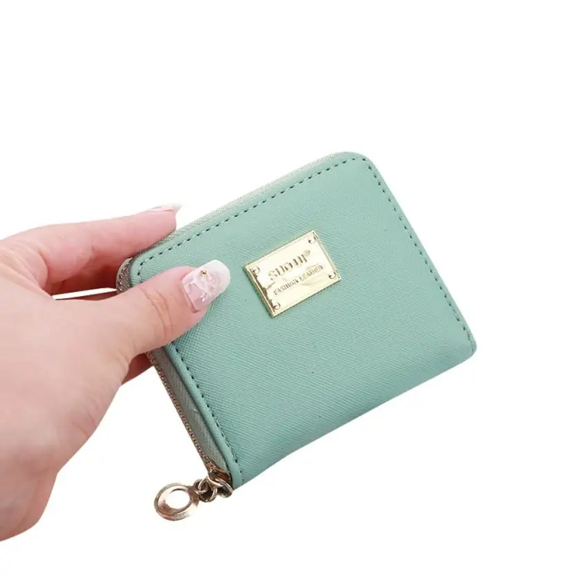

Women Mini Wallet Women Leather Small Card Holder Zipper Coin Purse Handbag Zipper Purse Mini Safe Carteira Femin #510