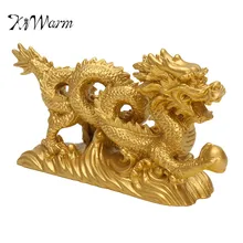KiWarm традиционная 6," Китайская геомантия Золотой Дракон статуэтка Статуя Украшения для удачи и успеха украшение для дома