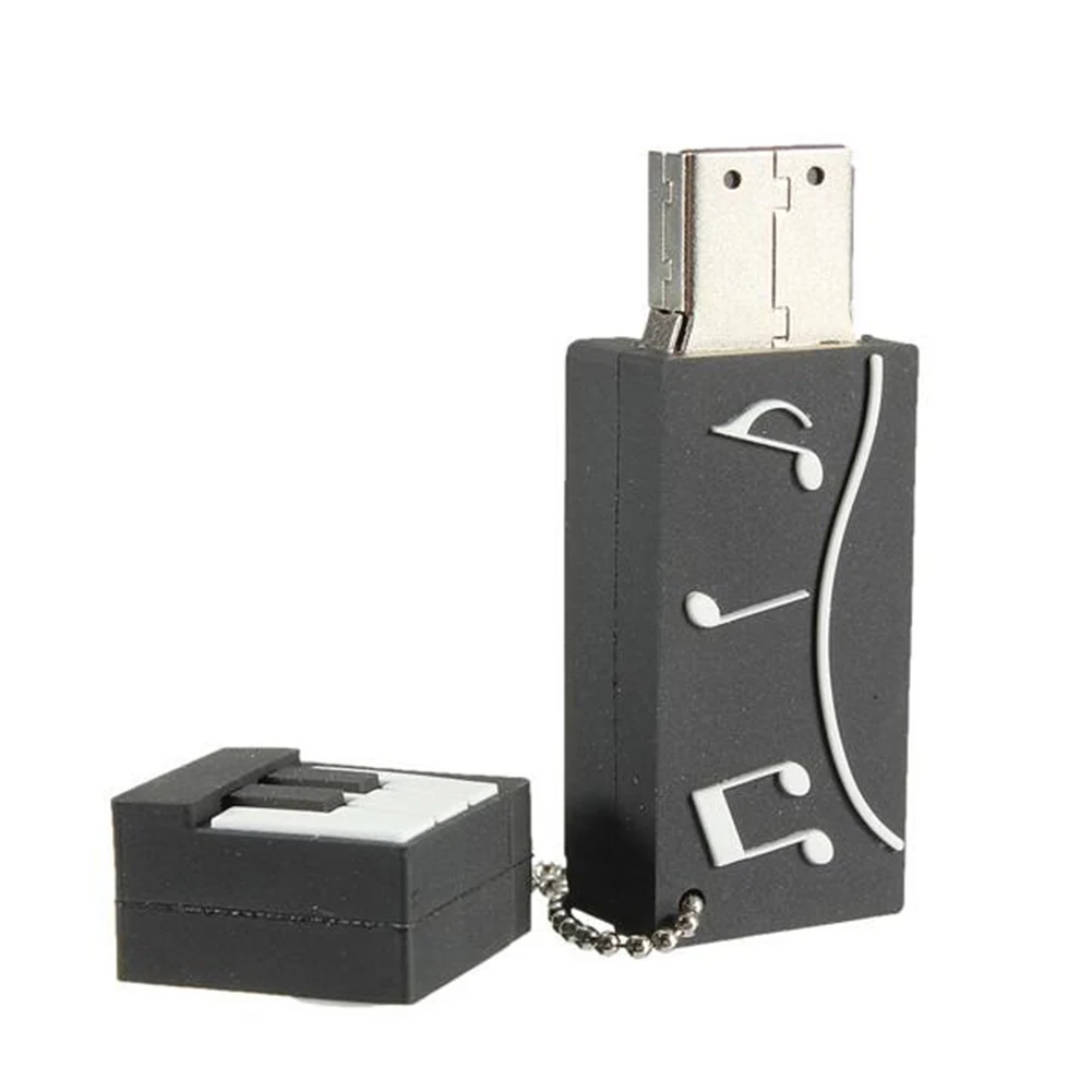 Мультфильм мини брелок для ключей в виде пианино флеш-диск USB 2,0 64 г U диск карта памяти брелок-ручка ювелирные изделия аксессуары