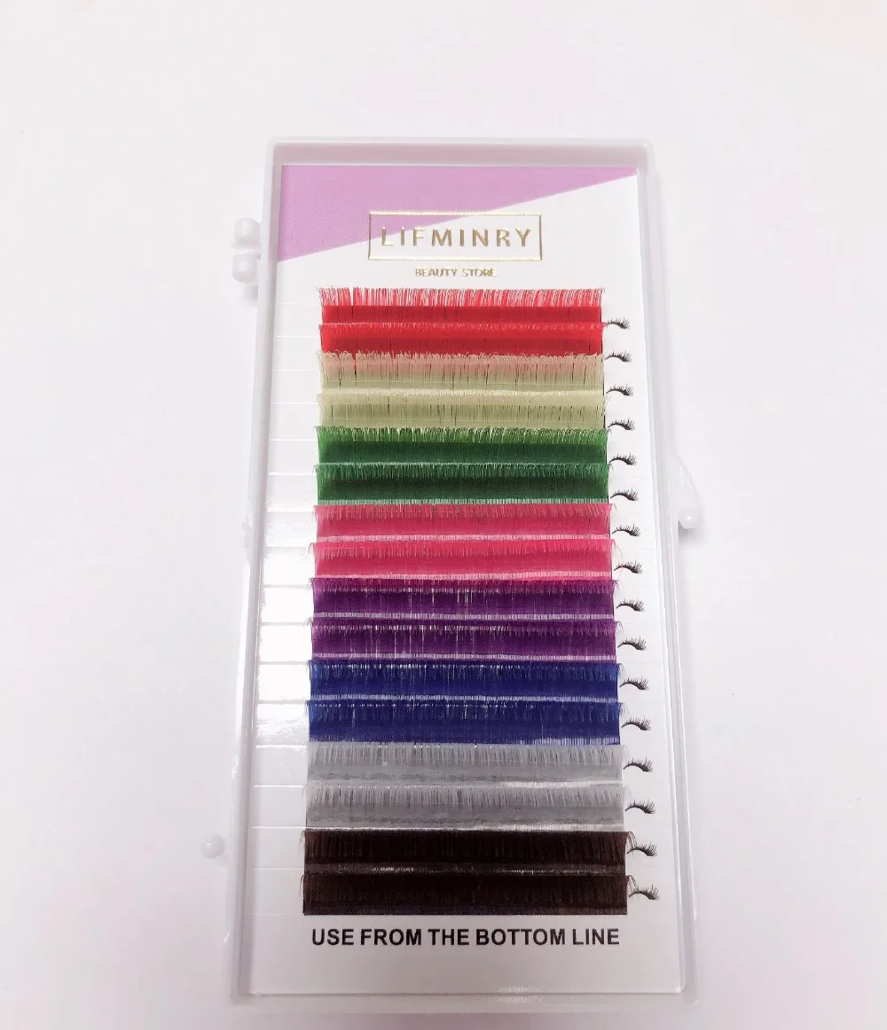 

16 lines macaron 8 rainbow colored mink lashes, eyelashes lashes, mascara
