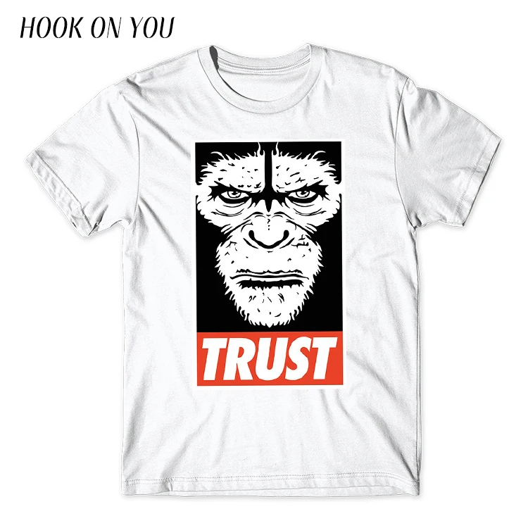 2017 новые We Trust Цезарь фильм The Planet of the apes футболка животных Забавный Для мужчин