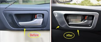 

Yimaautotrims Inner Door Handle Knob Bowl Cover Trim Decorative Kit 4 Pcs / Set Fit For Toyota Highlander 2015 2016 2017 ABS