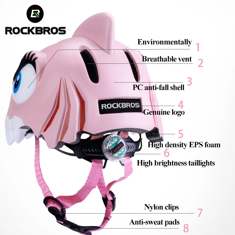 ROCKBROS детский ультралегкий велосипедный шлем светильник цельнолитый Детский для