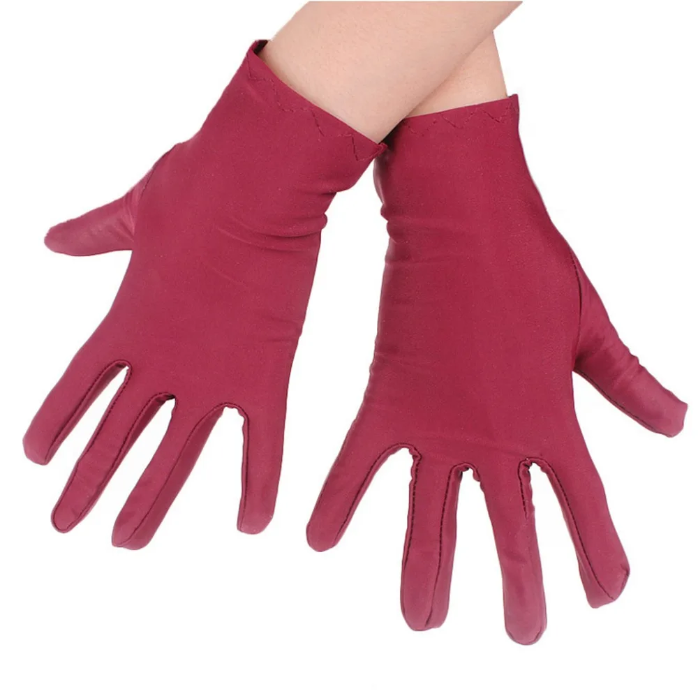 1Pair Spring Summer Nylon Gloves Men Women Unisex Etiquette Thin Short