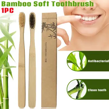 

1/2/5PCS Soft Fibre Environmentally Wood Toothbrush Bamboo Tooth Brush Wooden Handle Toothbrush Whitening Adults Oral Care Tool