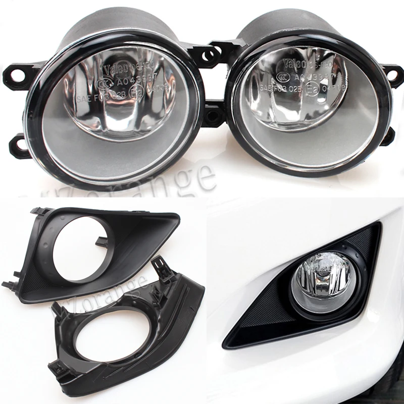 MZORANGE Fast Shipping 1Set Black Front Right Left Fog Light font b Lamp b font Grille
