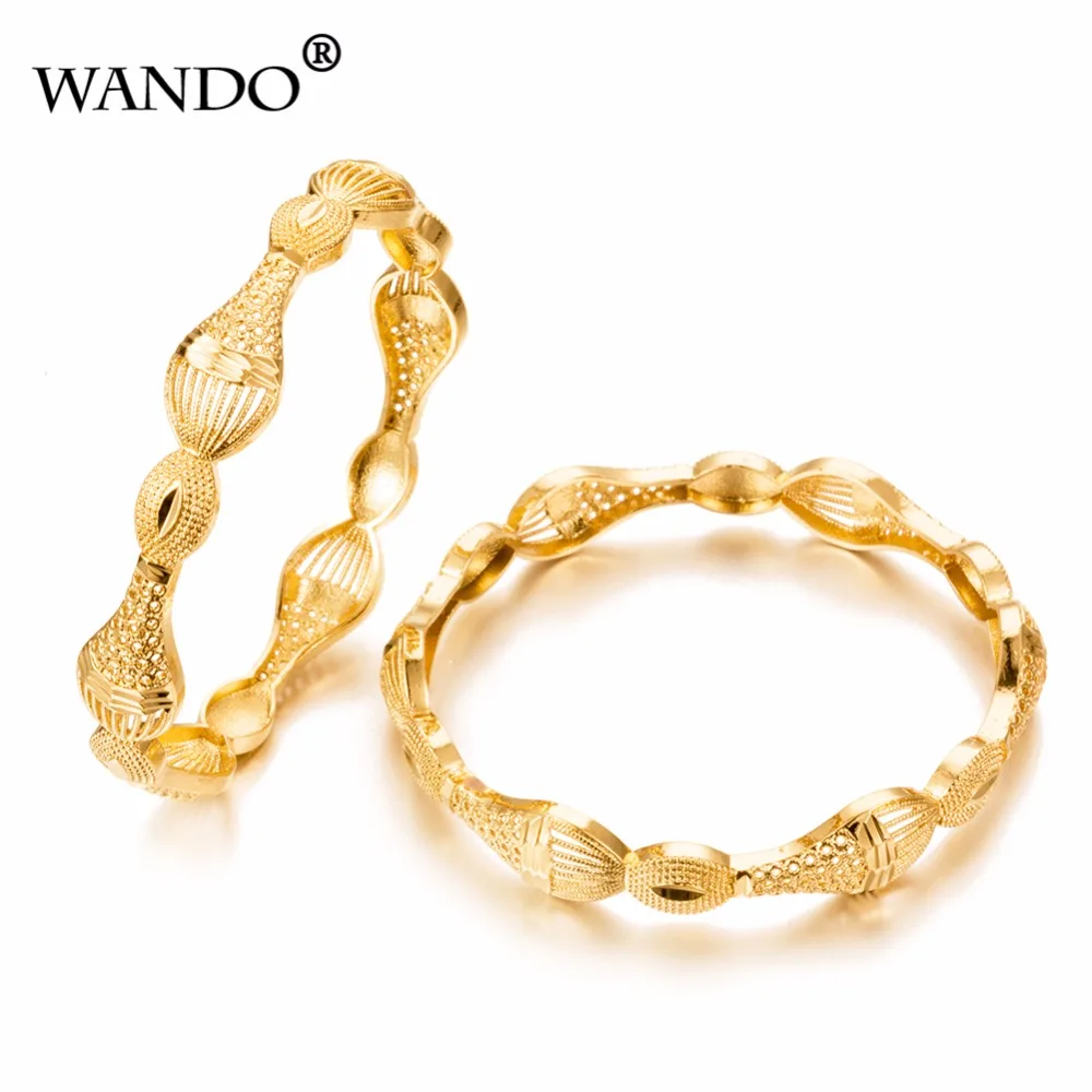 WANDO18k 1 шт Роскошные эфиопские браслеты золотого цвета браслет в дубайском стиле