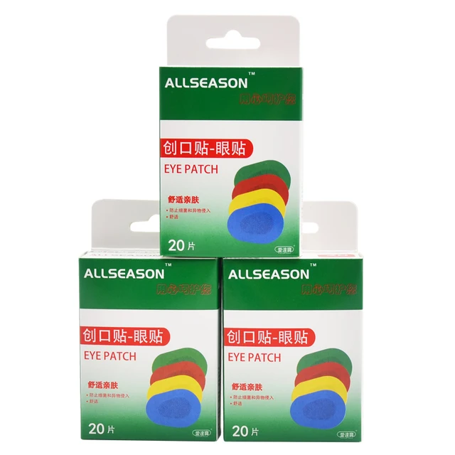 Free Shipping 60PCs/3Boxes Colorful Breathable Eye Patch Band Aid Medical Sterile Eye Pad Adhesive Bandages First Aid Kit