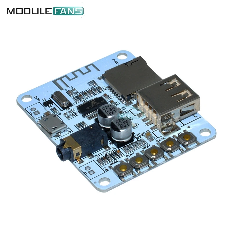 

5V 2.1A Wireless Stereo Music Bluetooth Audio Receiver board with USB TF card Slot decoding playback preamp output A7-004 Module