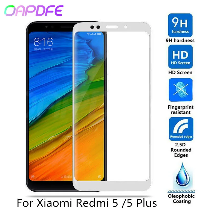 Закаленное стекло 9H для Xiaomi Redmi 5 Plus защитная пленка на весь экран телефона Redmi5