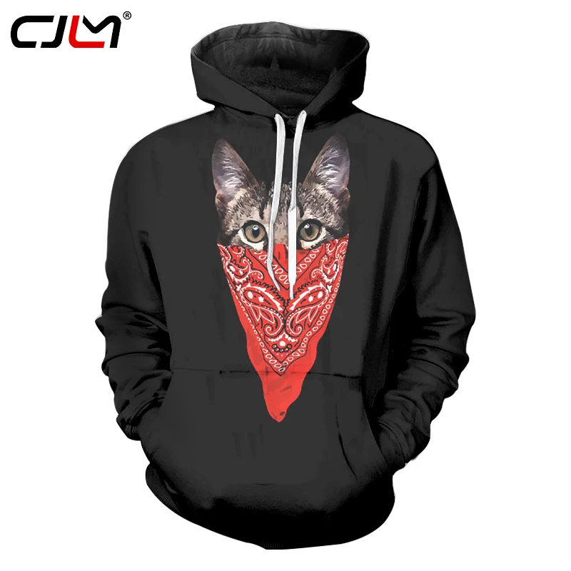 

CJLM Hoodies Black 2017 Harajuku Winter 3d Fashion Cat Print Sweatshirts Hoodie Casual Hip Hop Streetwear Tracksuit Sweats Homme