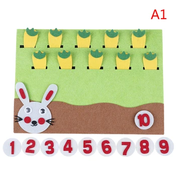 

Felt Cartoon Card Early Teaching Kids by Hands Study Math The Numbers Add and Subtract Felt Craft Math Toys For Children