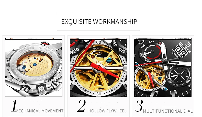 Лидирующий бренд Роскошные Tourbillon Мужские часы Мужские модные деловые светящиеся наручные часы Мужские часы автоматические механические часы Relojes
