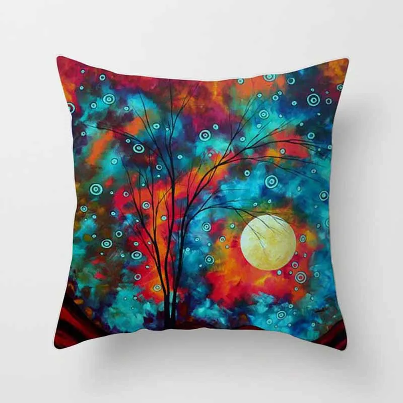 Красивый модный чехол для подушки с изображением деревьев, цвет воды, Креативные фотографии, квадратная наволочка для подушки, размер 45*45 см - Цвет: 9
