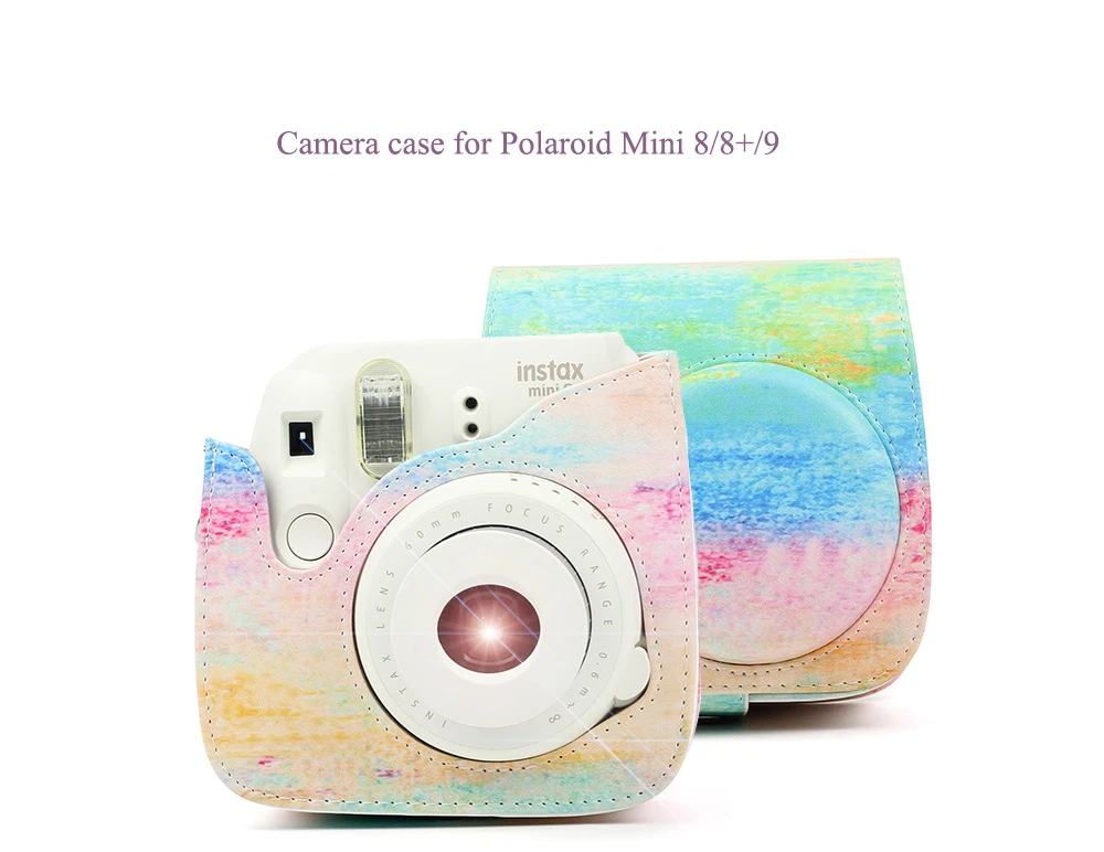 Масляный цвет Instax Mini 9 чехол из искусственной кожи плечевой ремень сумка для Fuji Mini 8/8+/9 Polaroid Чехол протектор