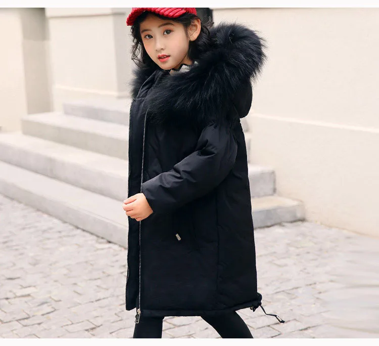 big winter jackets girls black green brown down children coats and jackets fur hooded long warm thick duck down kids outerwear 4 5 6 7 8 9 10 11 12 13 14 15 16 17 years little big girls winter jackets children girl winter coats  (8)