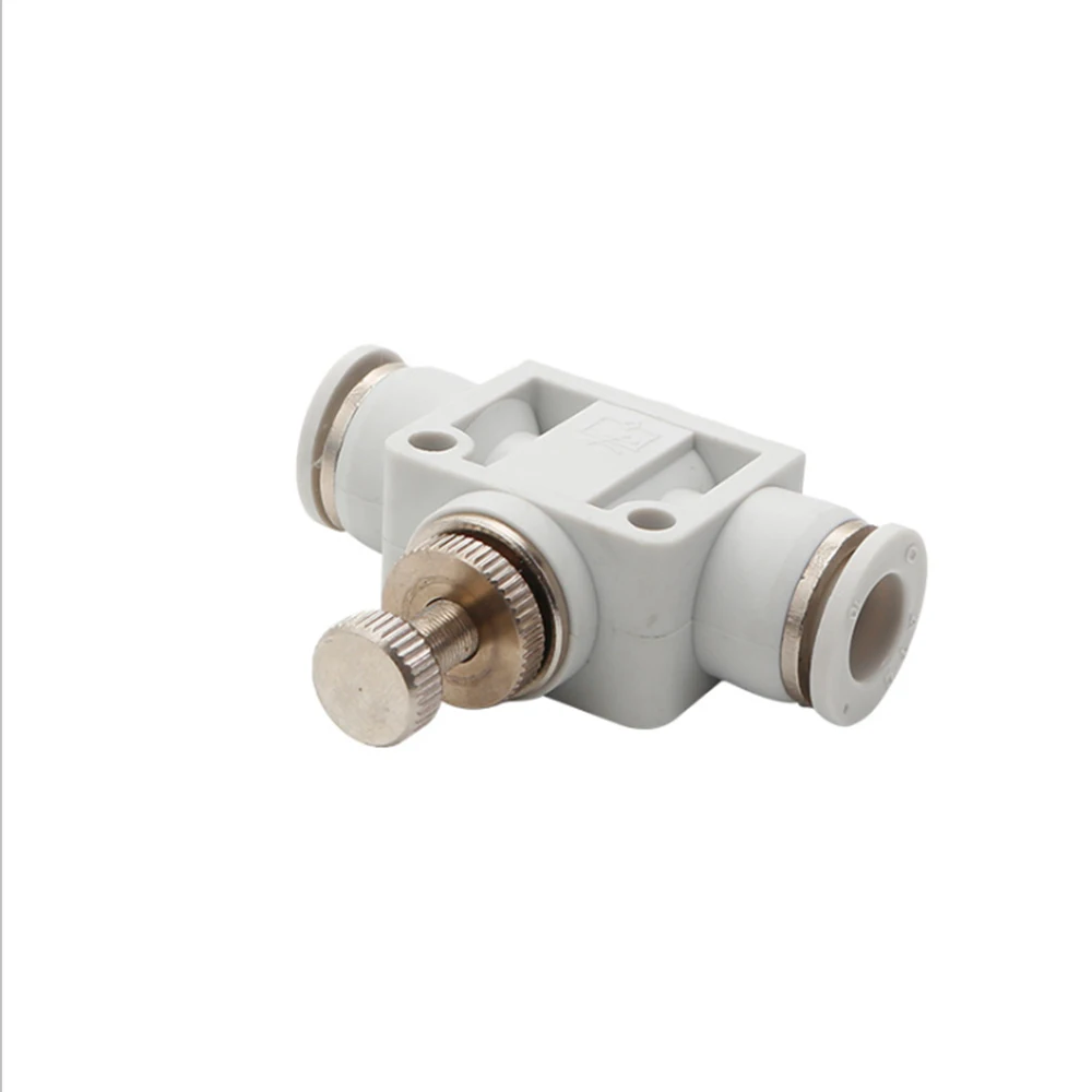 

White throttle valve PA/SA4/6/8/10/12 pipeline type restrictor valve quick-connect quick connector gas pipe switch airtac