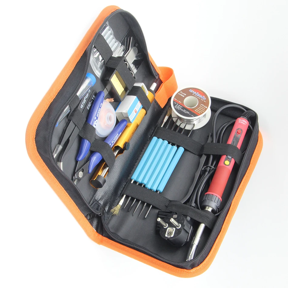 

CXG E90WT Electric Soldering iron LED Digital Adjustable Temperature Ceramics Heater 900M Iron tip Tweezers Toolkit