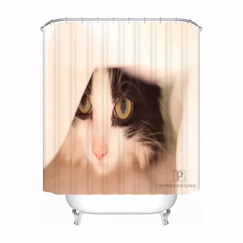 

Custom Cute Cat Bathroom Acceptable Shower Curtain Polyester Fabric Bathroom Curtain #180318-37-10